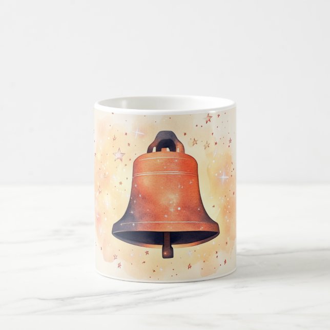 Bronze- oder Kupferglocke mit funkelnden Sternen d Kaffeetasse (Mittel)