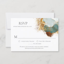 Bronze Or moderne Turquoise Aquarelle Wash RSVP