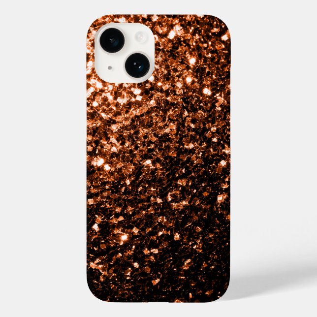 Bronze Orange Brown Glitzern Case-Mate iPhone Hülle (Rückseite)