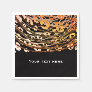 Bronze Orange Cheetah Exotic Print Party Serviette