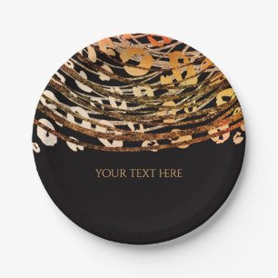 Bronze Orange Gepard exotischer Druck Party Pappteller