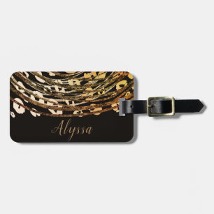 Bronze Orange Gepard Tierprint Exotischer Druck Gepäckanhänger
