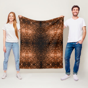 Bronze orangebraun kupferfarbene falsche Glitter F Fleecedecke