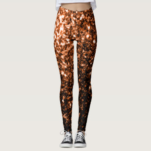 Bronze orangebraunes Kupfer-Faux-Glitter funkelt Leggings