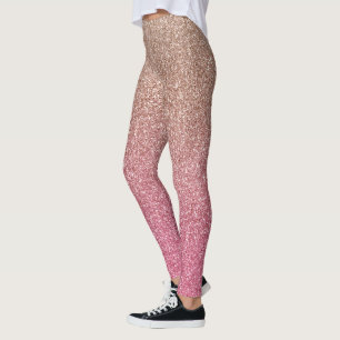Bronze Pink Imitats Glitzer Leggings