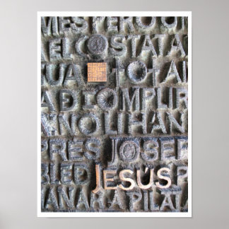 Bronze Plaque Jesus Sagrada Familia Foto Poster