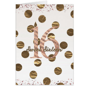 Bronze Pois Rose Gold Anniversaire 16 Ans Douce