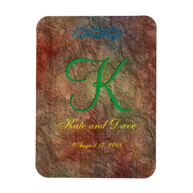 Bronze-Red-Texture-Hochzeit Magnet (Vertikal)