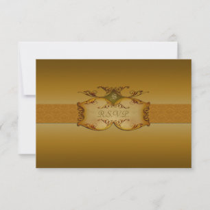 Bronze Rollen Antwortkarte RSVP Karte
