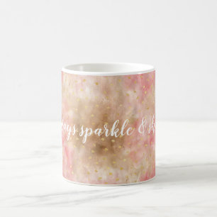 Bronze Rosa Gold Wasserfarbe Konfetti Kaffeetasse