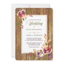 Bronze Rose Faire-part de mariage en bois chaud