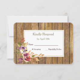Bronze Rose Warm Wood Wedding RSVP