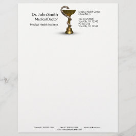 Bronze Schlange Bowl Medical Hygieia White Caduceu Briefbogen