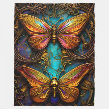 Bronze-Schmetterlinge auf Aqua Blue