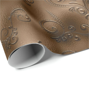 Bronze-Schnörkel Geschenkpapier
