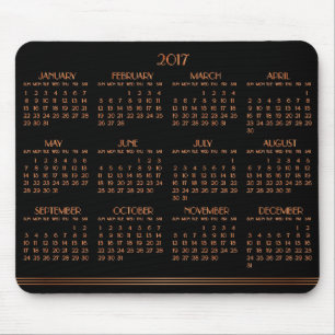 Bronze Schwarze Art Deco-Kalender 2017-Mauspad Mousepad