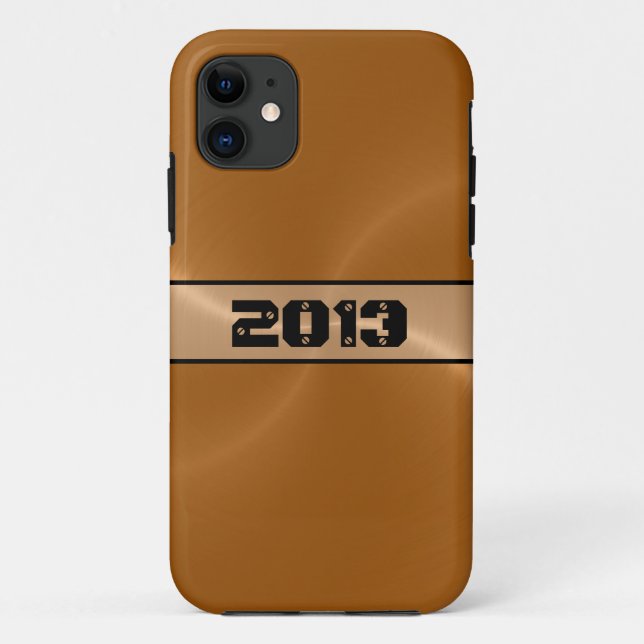 Bronze Shiny Stainless Steel Metal Case-Mate iPhone Hülle (Rückseite)