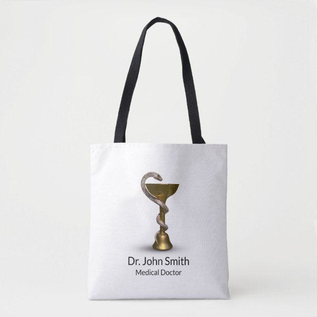 Bronze Snake Bowl Hygieia Medical White Caduceus Tasche (Vorderseite)