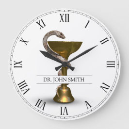 Bronze Snake Medical Bowl Hygieia Weiße Bezeichnun Große Wanduhr