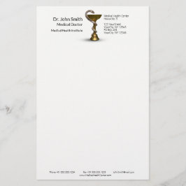 Bronze Snake Medical Bowl Hygieia White Caduceus Briefpapier