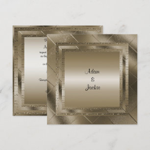 BRONZE SPARKLE LAYERED ELEGANT WEDD EINLADUNG