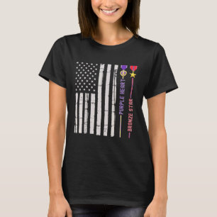 Bronze Star Purple Heart Medaille Auszeichnung Us T-Shirt