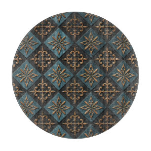 Bronze Textur mit Schnitzmuster. Schneidebrett