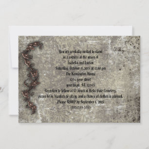 Bronze Thorn Rose Goth Steampunk Wedding Einladung