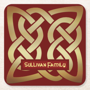 Bronze Tone Celtic Knot Rechteckiger Pappuntersetzer