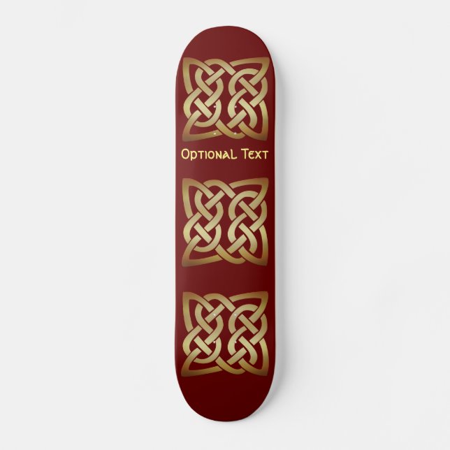 Bronze Tone Celtic Knot Skateboard (Vorderseite)