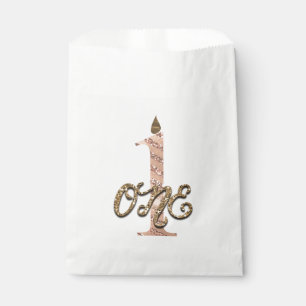 Bronze Tupfen Rose Gold EINS 1 1. Geburtstag Geschenktütchen