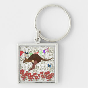 Bronze u. Wallaby-erröten olivgrüner Schlüsselanhänger
