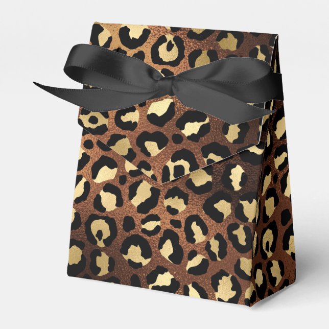 Bronze und Gold Leopard Geschenkschachtel (Vorderseite)