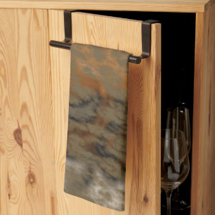 Bronze- und Kupfermarmor Abstrakt Geschirrtuch