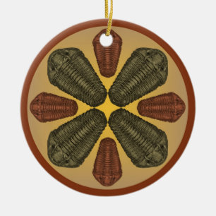 Bronze- und kupferne Calymene Niagarensis Keramikornament