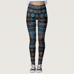 Bronze und Rost Vintages aztekisches peruanisches Leggings