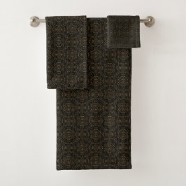 Bronze Vintag Pinwheel Damask Badhandtuch Set