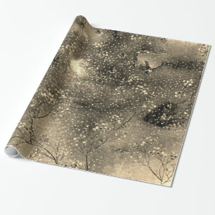 Bronze Winter Dusk Sky Gold Berries & Snowfall Geschenkpapier