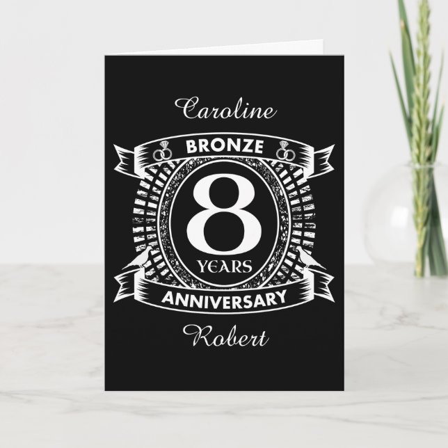 Bronze zum 8. Hochzeitstag Karte (Vorderseite)