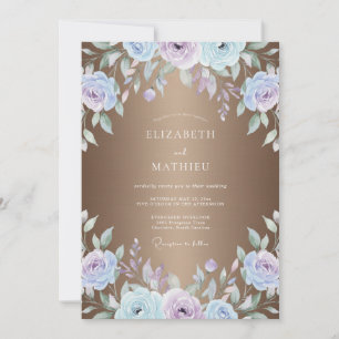 Bronzeblaue Hochzeit bemalt Einladung