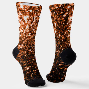 Bronzebraun-Imitat aus Kupfer Glitzer Glitzern Socken