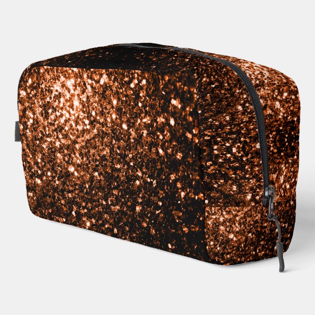 Bronzebraun-Imitate aus Kupfer Glitzer Glitzern Waschbeutel (Rechte Ecke)