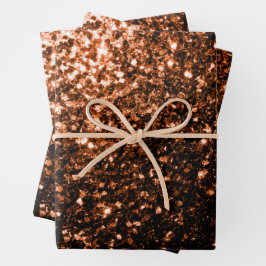 Bronzebraun Imitate Glitzer Glitzern Geschenkpapier Set