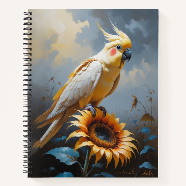 Bronzefallow Cockatiel Oil Painting Notizbuch (Vorderseite)