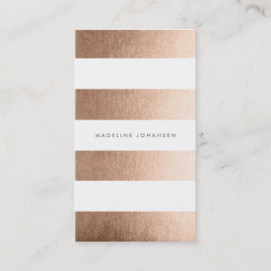 Bronzegoldweiß Stripes Haar-Stylist-Karten Visitenkarte