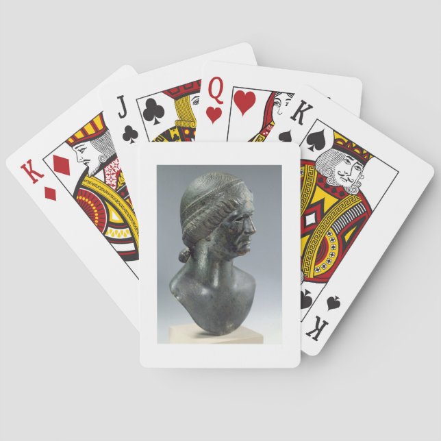 Bronzekopf einer Frau, manchmal als Mama identifiz Spielkarten (Rückseite)