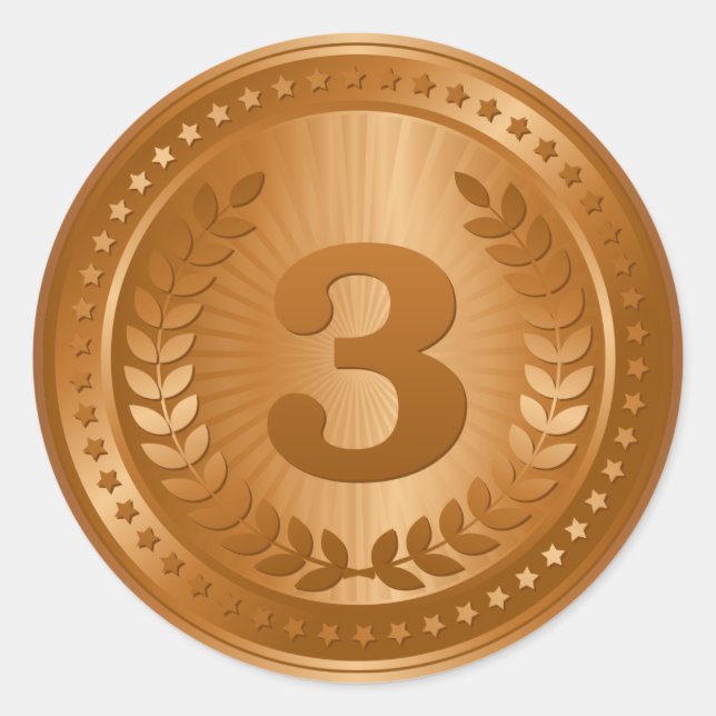 Bronzemedaille Siegerin Runder Aufkleber (Vorderseite)