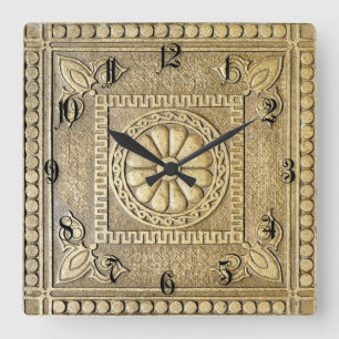 Bronzeplatte Quadratische Wanduhr