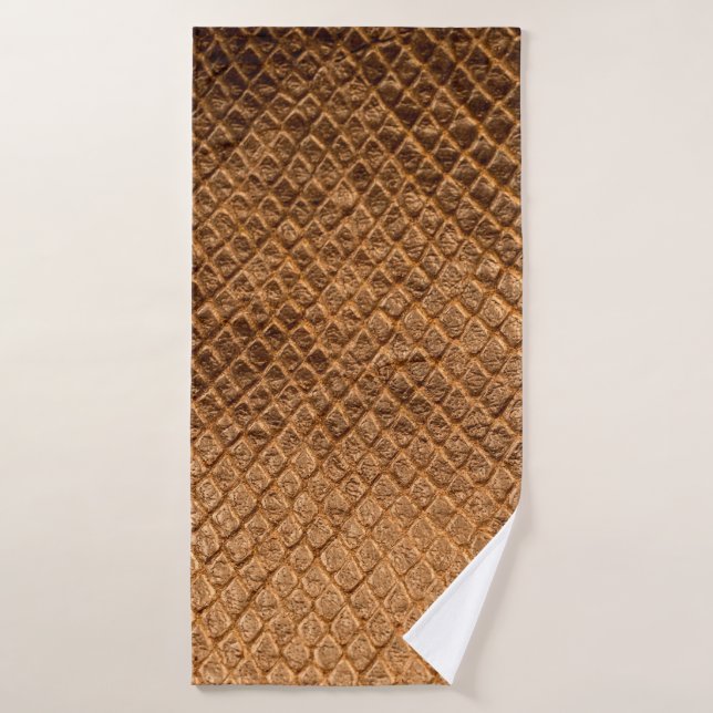Bronzesnake-Lederleder mit Wavy-Textur Badehandtuch (Badehandtuch)