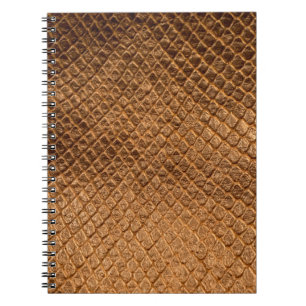 Bronzesnake-Lederleder mit Wavy-Textur Notizblock